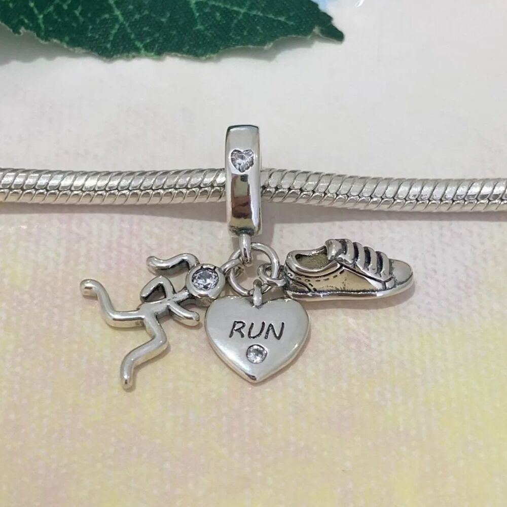 NWOT Running Girl Silver Pandora Fit Charm - Picture 2 of 15